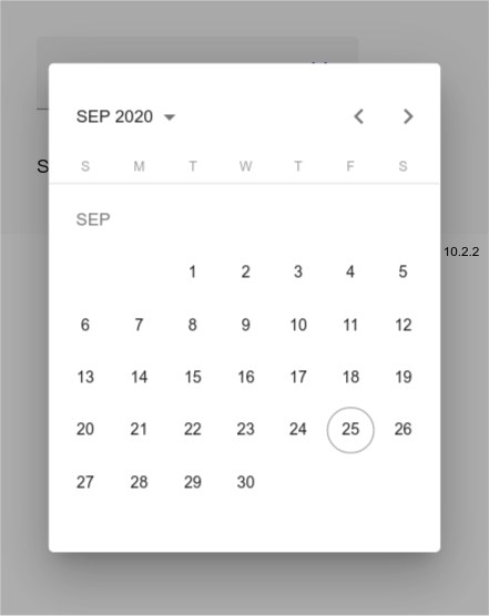 date range picker in touch UI mode
